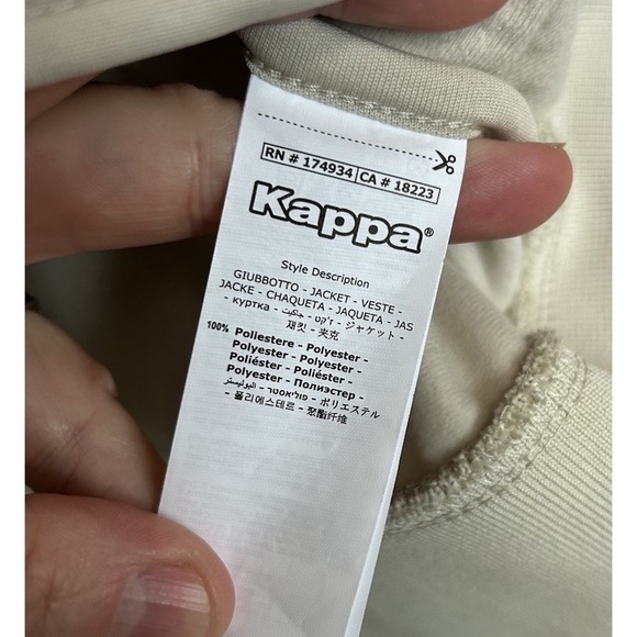 Kappa 222 Banda Track Suit In Beige & Navy Blue - Jacket and Pants Unisex L Slim - Picture 8 of 12